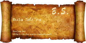 Bula Sára névjegykártya