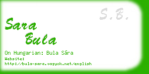 sara bula business card