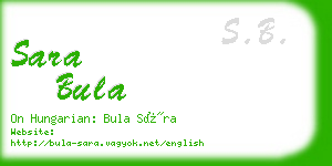 sara bula business card